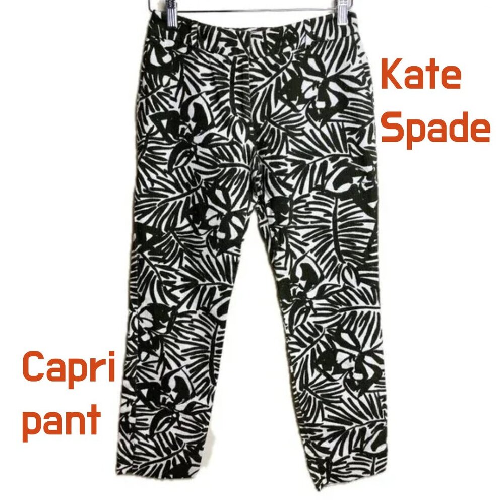 Kate Spade Capri Safari Print Pants Size 00